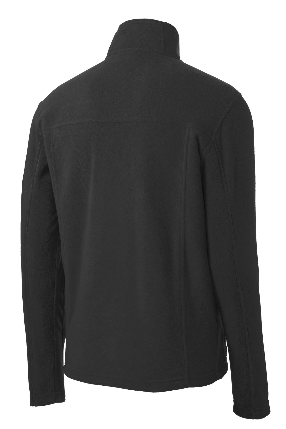 Rear View of Black/Black Port Authority Summit Fleece Full-Zip Jacket. F233 plain