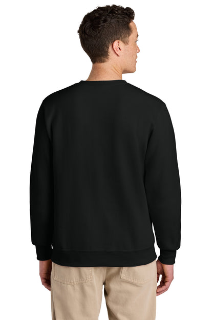 Rear View of BlackInk Jerzees Eco Premium Blend Crewneck Sweatshirt 701M plain