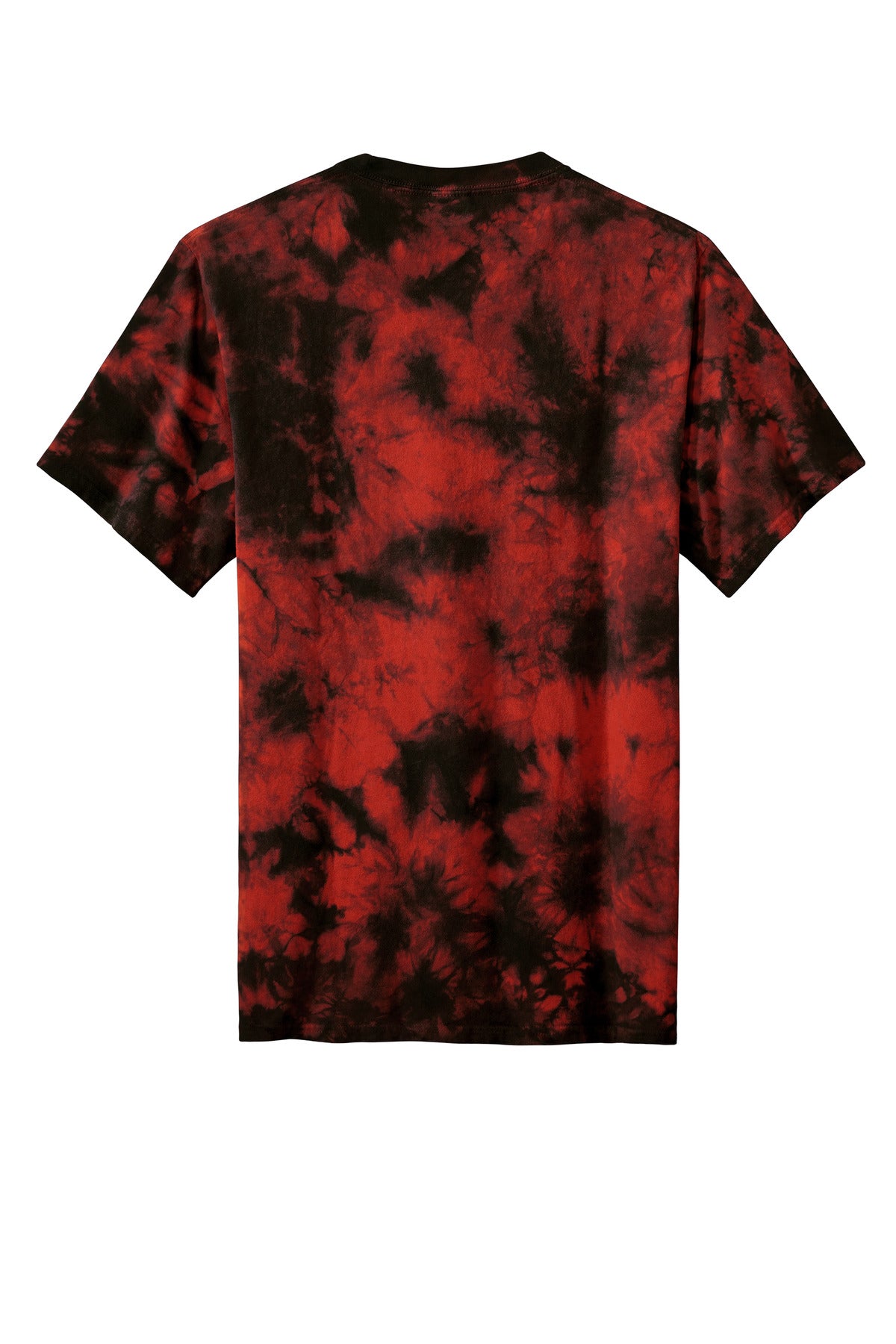 Rear View of Black/Red Port & Co Crystal Tie-Dye Tee PC145 plain