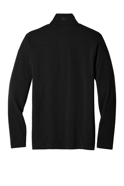 Rear View of Blacktop OGIO Limit 1/4-Zip. OG139 plain