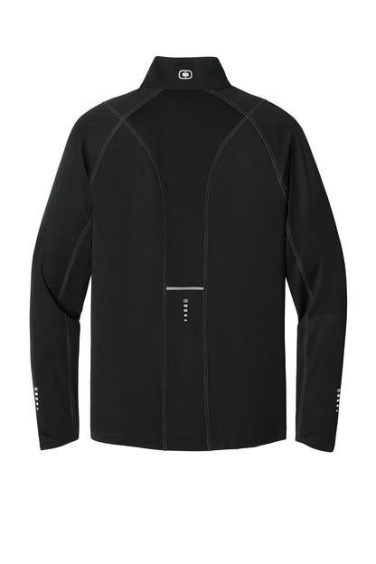 Rear View of Blacktop OGIO Nexus 1/4-Zip Pullover. OE335 plain