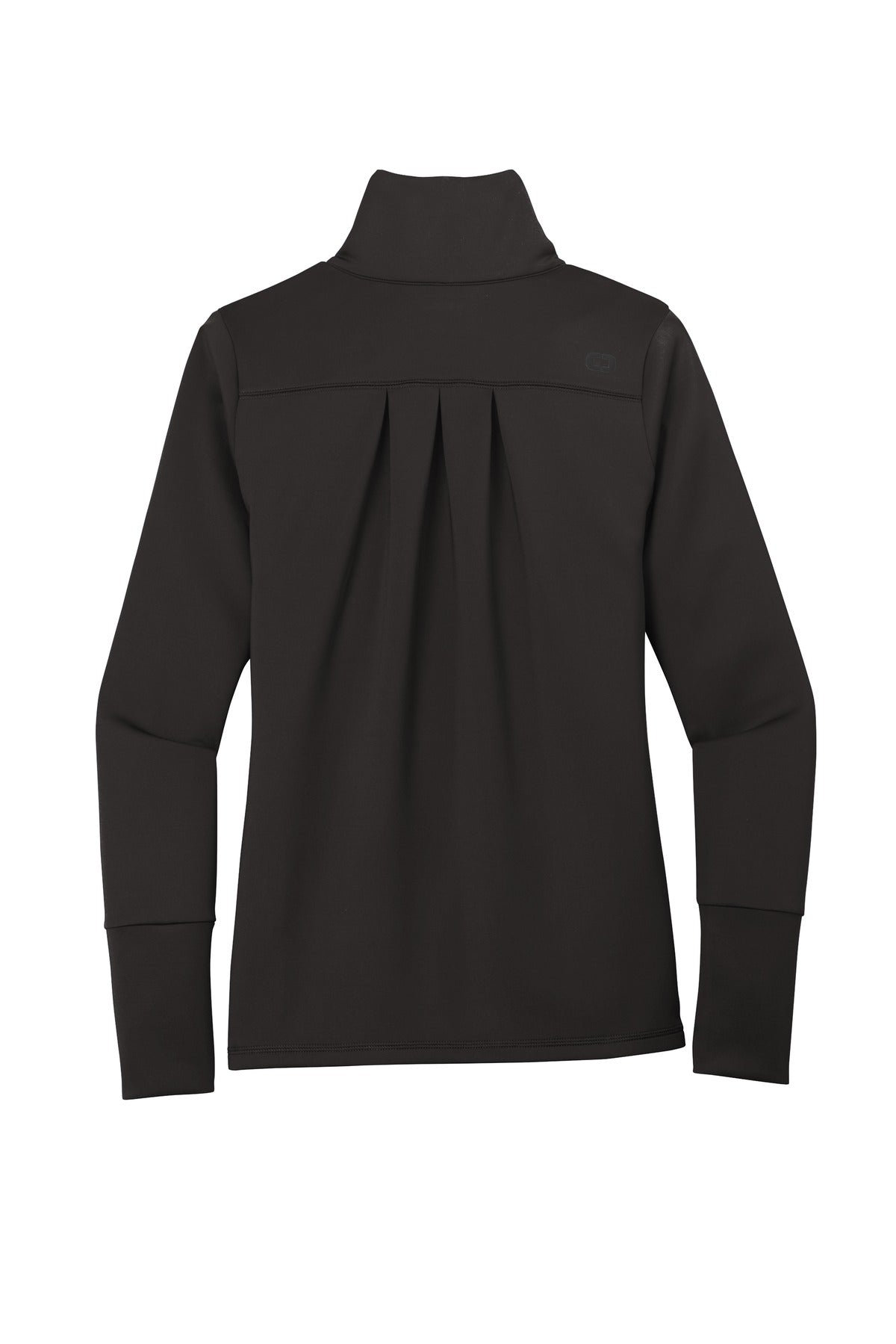 Rear View of Blacktop OGIO Women's Modern Performance Full-Zip. LOE703 plain