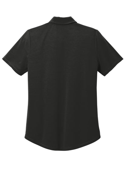 Rear View of Blacktop OGIO Women's Motion Polo LOG152 plain