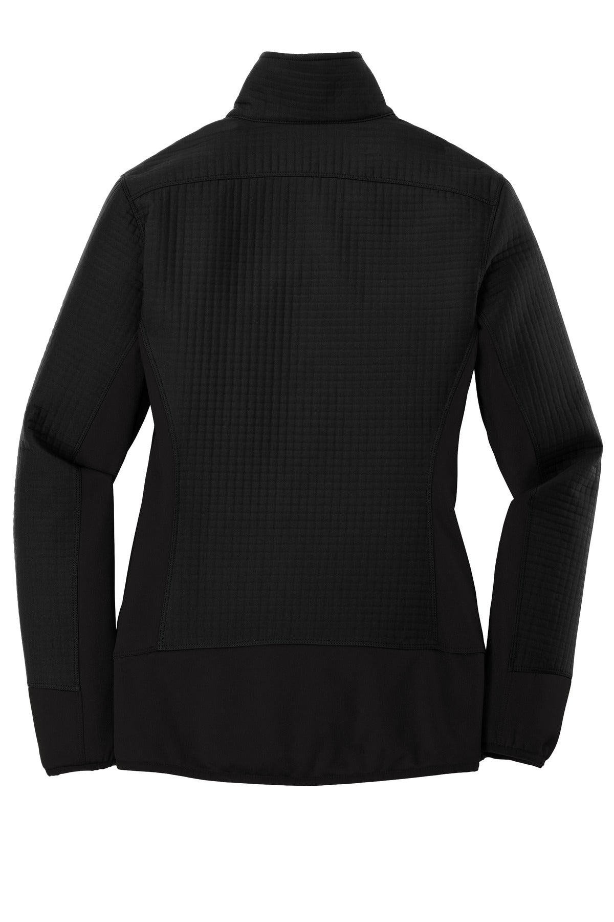 Rear View of Blacktop OGIO Women's Trax Jacket. LOG726 plain