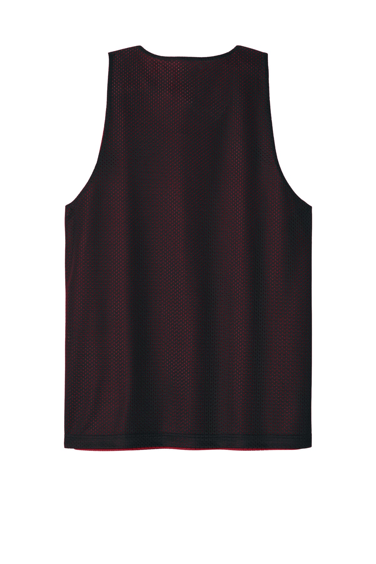 Rear View of Blk/DpRed Sport-Tek PosiCharge Reversible Mesh Tank ST5000 plain
