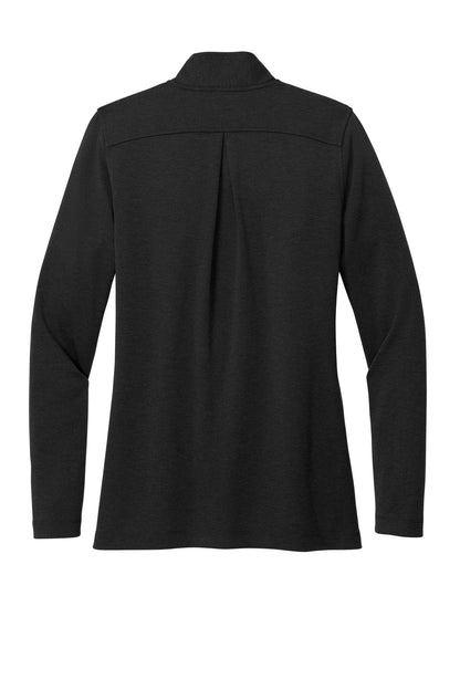 Rear View of BlkHthr Brooks Brothers Women's Mid-Layer Stretch 1/2-Button BB18203 plain