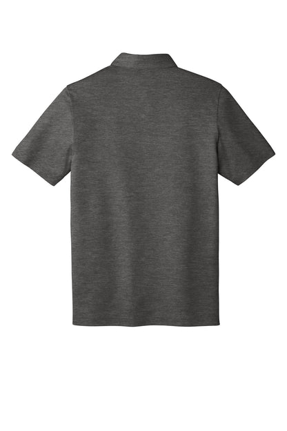 Rear View of BlkHthr TravisMathew Oceanside Heather Polo. TM1MU412 plain