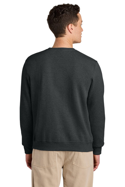 Rear View of BlkInkHtr Jerzees Eco Premium Blend Crewneck Sweatshirt 701M plain