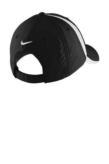 Rear View of Blk/White Nike Sphere Performance Cap NKFD9709 plain
