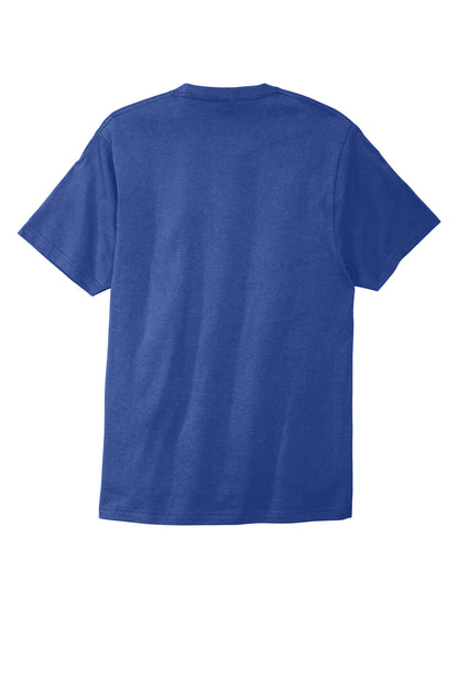 Rear View of Blue Iris Port & Co Bouncer Tee PC600 plain