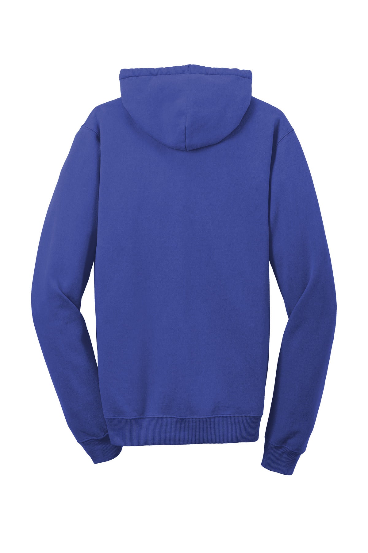 Rear View of BlueIris Port & Co Beach Wash Garment-Dyed Pullover Hooded Sweatshirt. PC098H plain