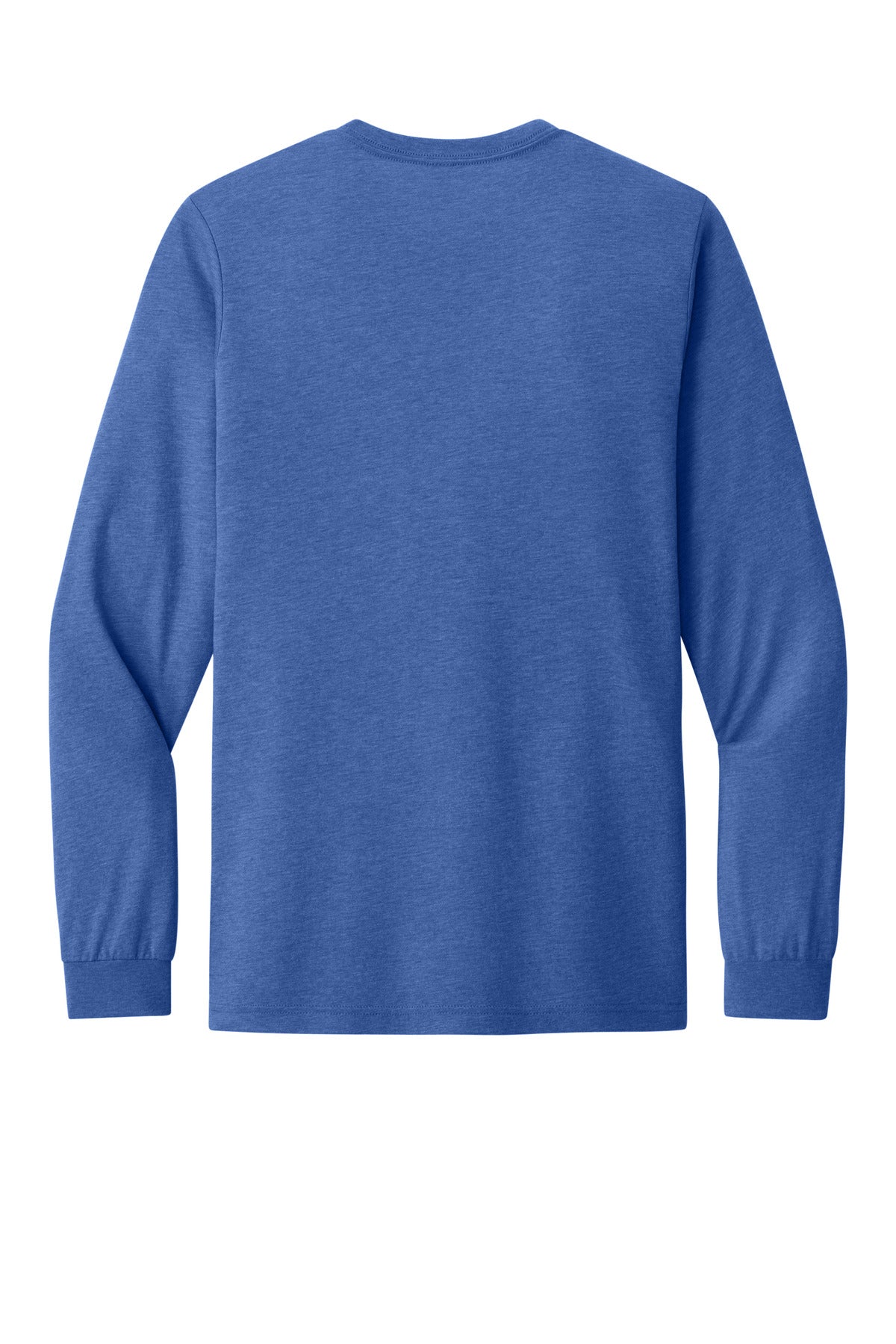 Rear View of BlueTB BELLA+CANVAS Unisex Triblend Long Sleeve Tee BC3513 plain