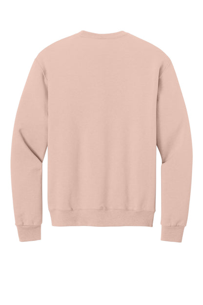 Rear View of BlushPink Jerzees - NuBlend Crewneck Sweatshirt. 562M plain