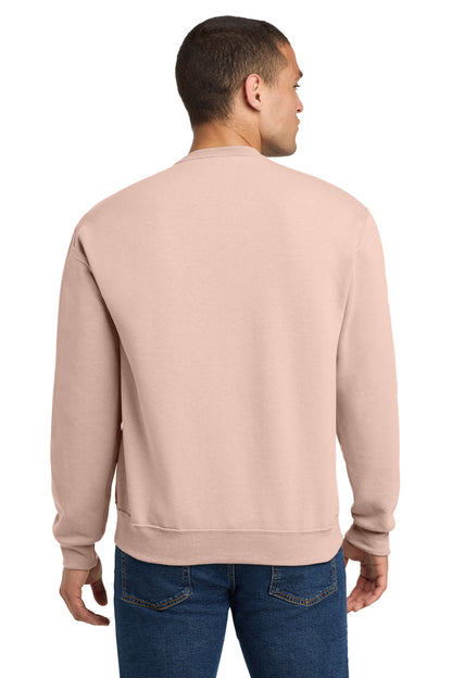 Rear View of BlushPink Jerzees - NuBlend Crewneck Sweatshirt. 562M plain