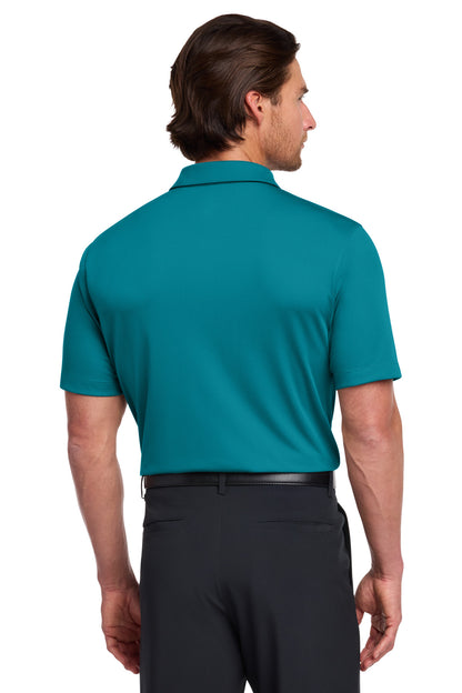 Rear View of Blustery Nike Dri-FIT Vertical Mesh Polo. 637167 plain