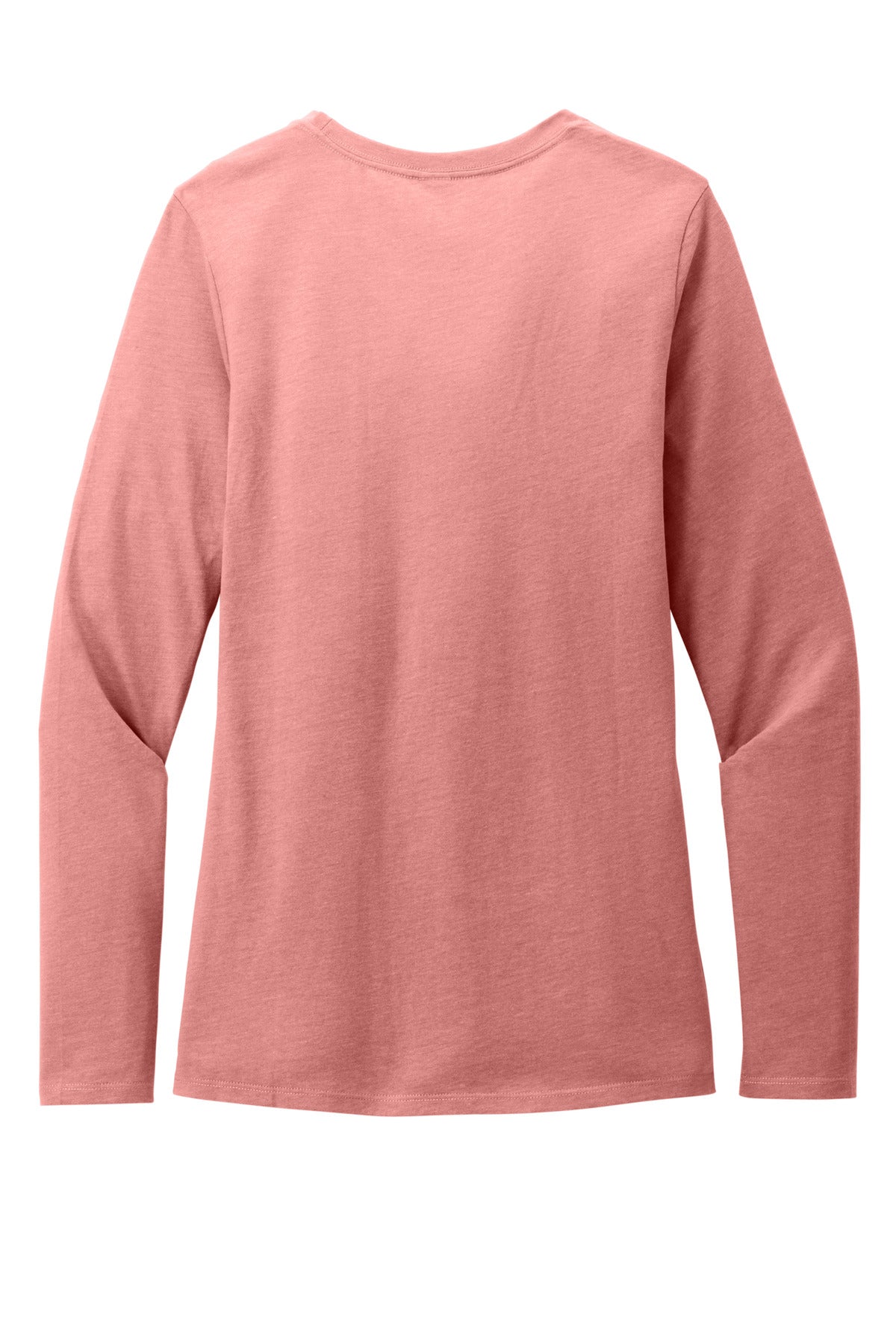 Rear View of BlustFrost District Women's Perfect Blend CVC Long Sleeve Tee DT110 plain
