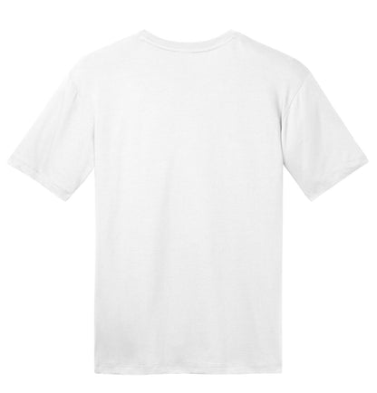 Rear View of Bright White District Perfect Weight Tee. DT104 plain