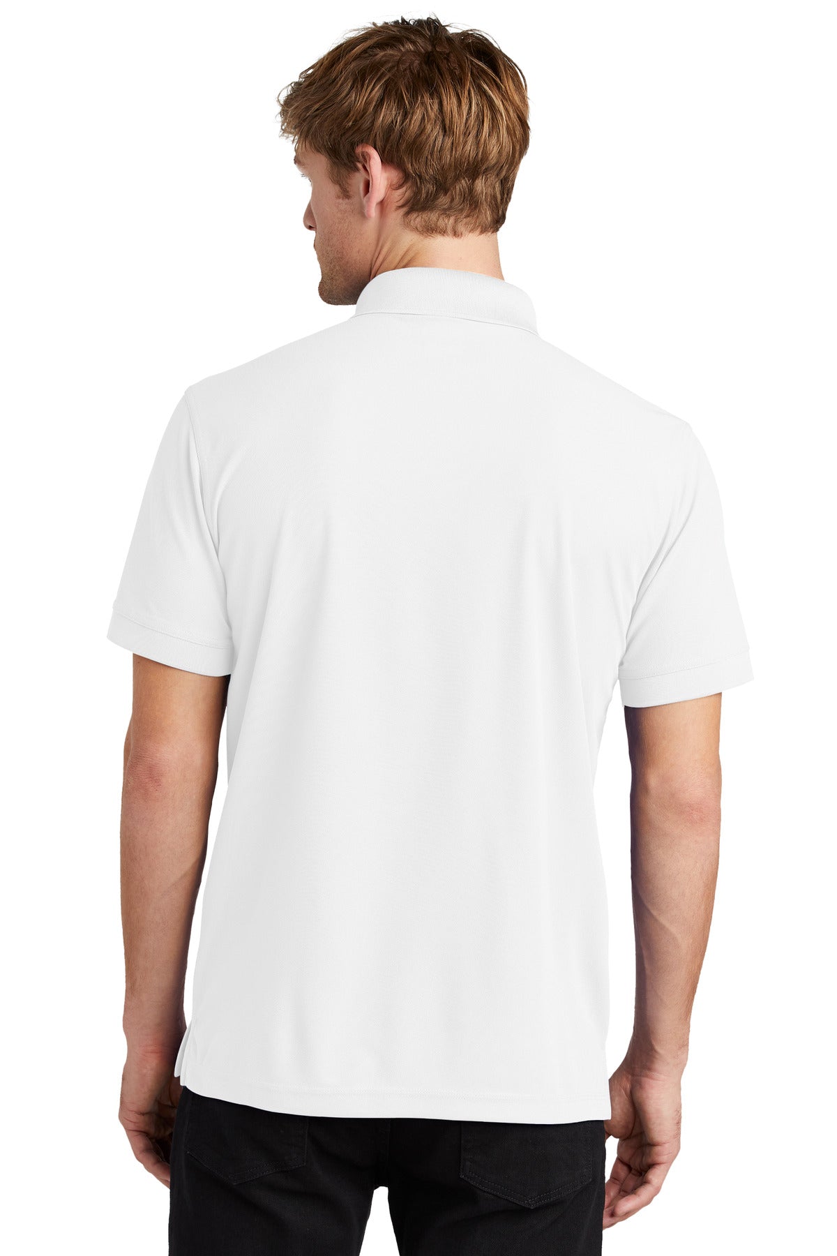 Rear View of Bright White OGIO - Caliber2.0 Polo OG101 plain