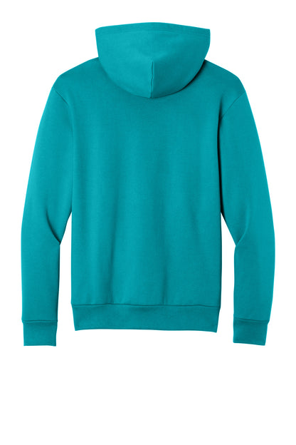 Rear View of BrightAqua Port & Co Easy Fleece Pullover Hooded Sweatshirt PC68H plain