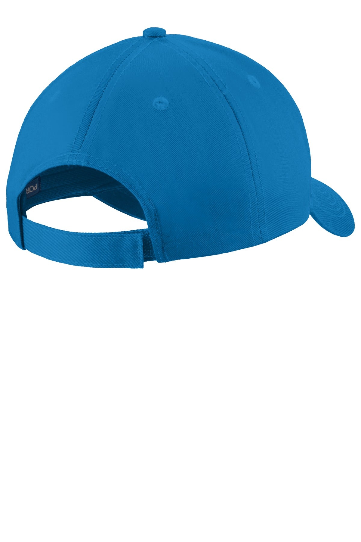 Rear View of Brilliant Blue Port Authority Uniforming Twill Cap. C913 plain