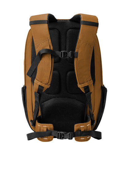 Rear View of Brown Carhartt 25L Ripstop Backpack CTB0000481 plain