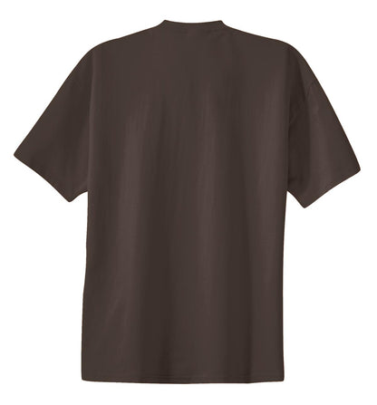 Rear View of Brown Port & Co Essential Tee. PC61 plain