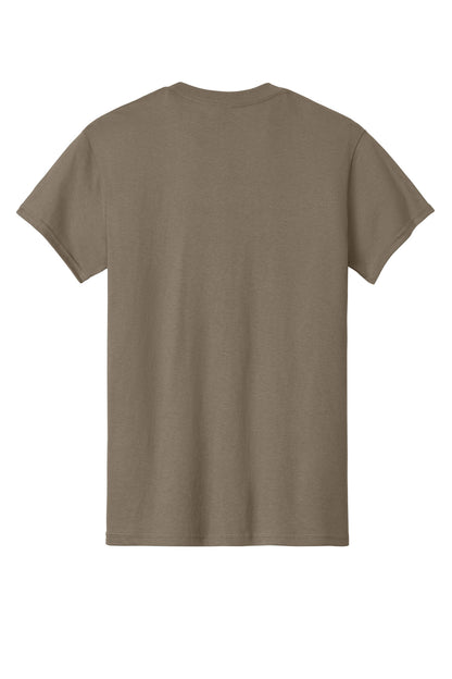 Rear View of Brown Savana Gildan - Heavy Cotton 100% Cotton T-Shirt. 5000 plain