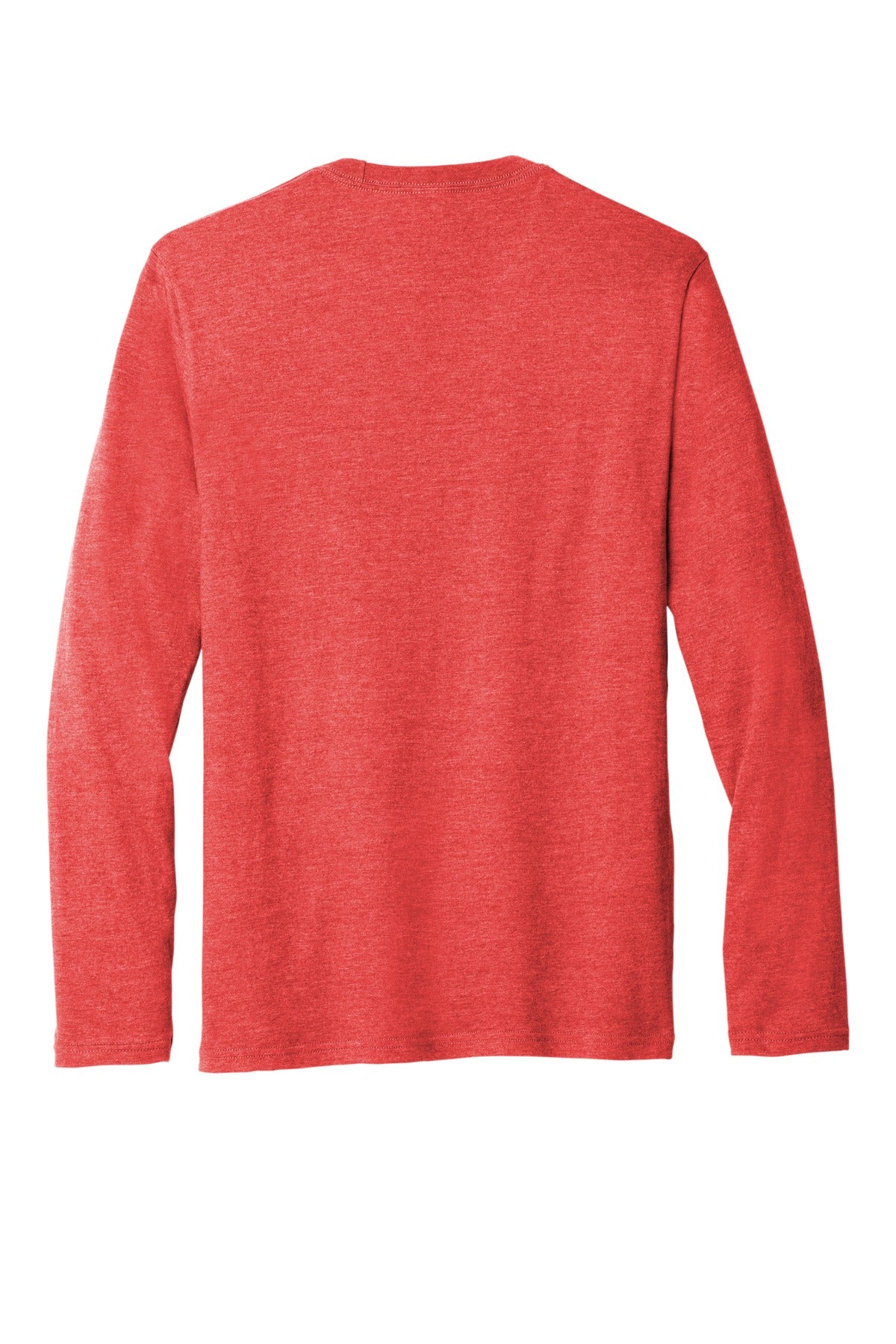 Rear View of BrtRedHthr Port & Co Tri-Blend Long Sleeve Tee. PC330LS plain