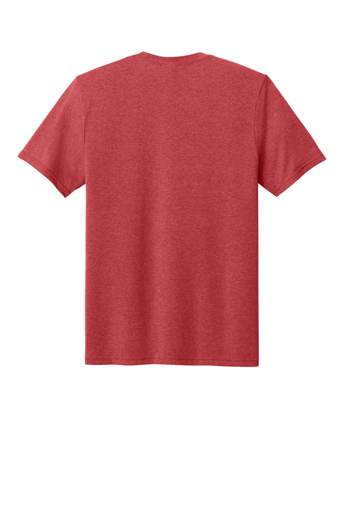 Rear View of BrtRedHthr Port & Co Tri-Blend Tee. PC330 plain