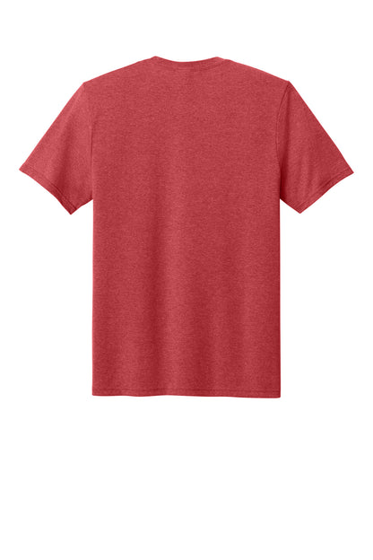 Rear View of BrtRedHthr Port & Co Tri-Blend Tee. PC330 plain