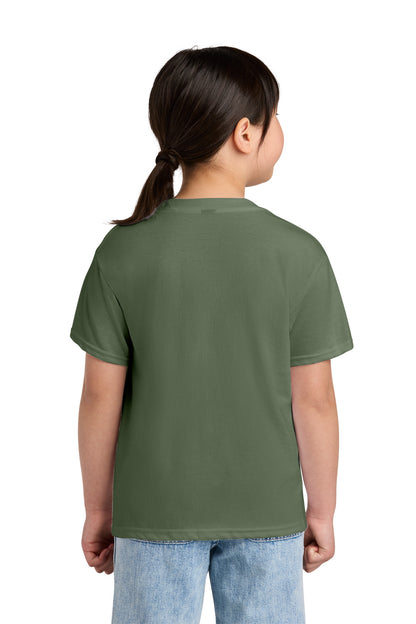 Rear View of Cactus Gildan Youth Softstyle CVC Tee 64000BCVC plain