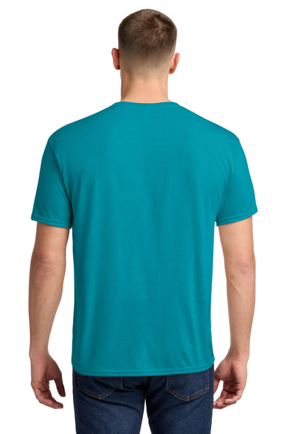 Rear View of CaliBlue Jerzees Dri-Power 100% Polyester T-Shirt. 21M plain