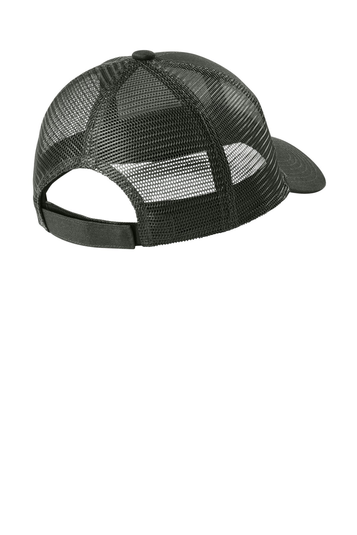 Rear View of Carbon Grey Port Authority Adjustable Mesh Back Cap. C911