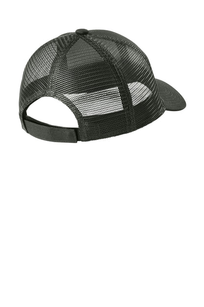 Rear View of Carbon Grey Port Authority Adjustable Mesh Back Cap. C911