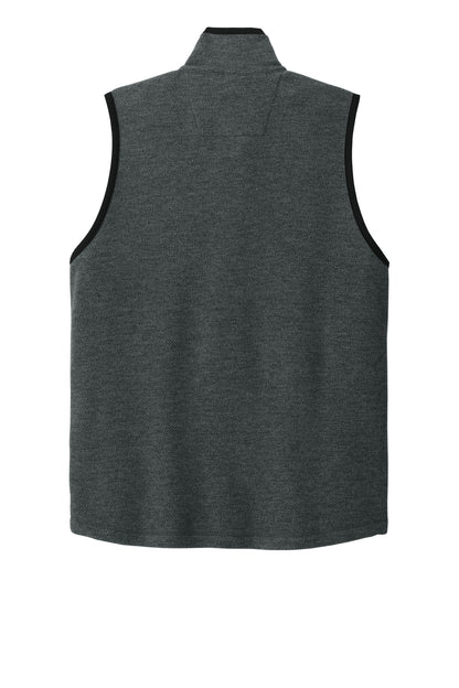 Rear View of CarbonHthr Carhartt Textured Fleece Vest CT106418 plain