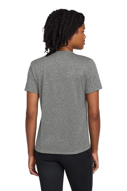 Rear View of CarbonHthr Nike Women's Team rLegend Tee DV7312 plain