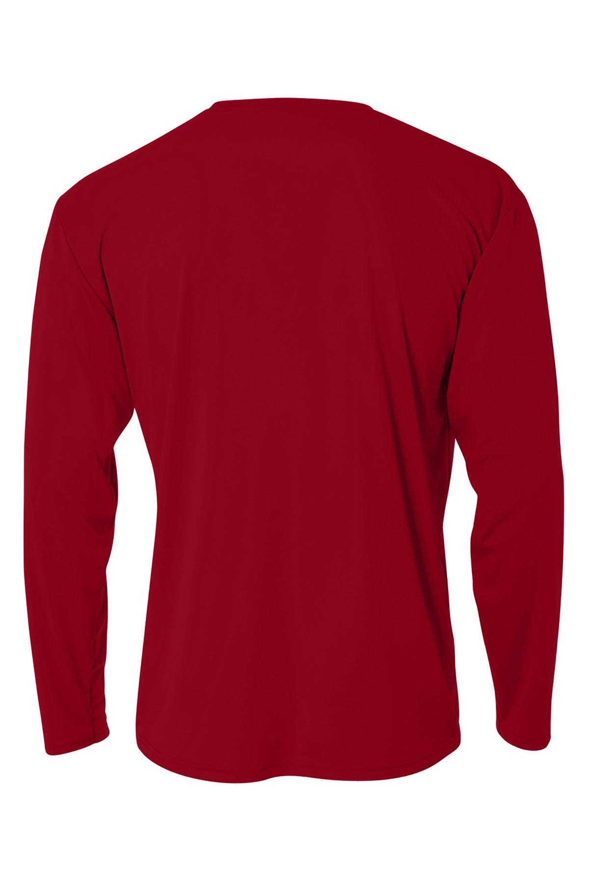Rear View of Cardinal A4 Cooling Performance Long Sleeve Tee A4N3165 plain