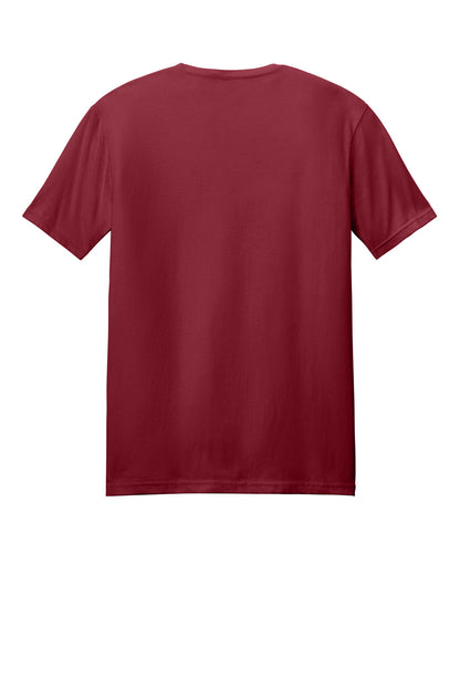 Rear View of Cardinal Gildan Softstyle T-Shirt. 64000 plain