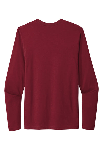 Rear View of Cardinal Next Level Apparel Cotton Long Sleeve Tee. NL3601 plain