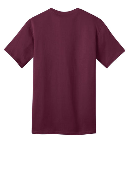 Rear View of Cardinal Port & Co Ring Spun Cotton Tee. PC150 plain