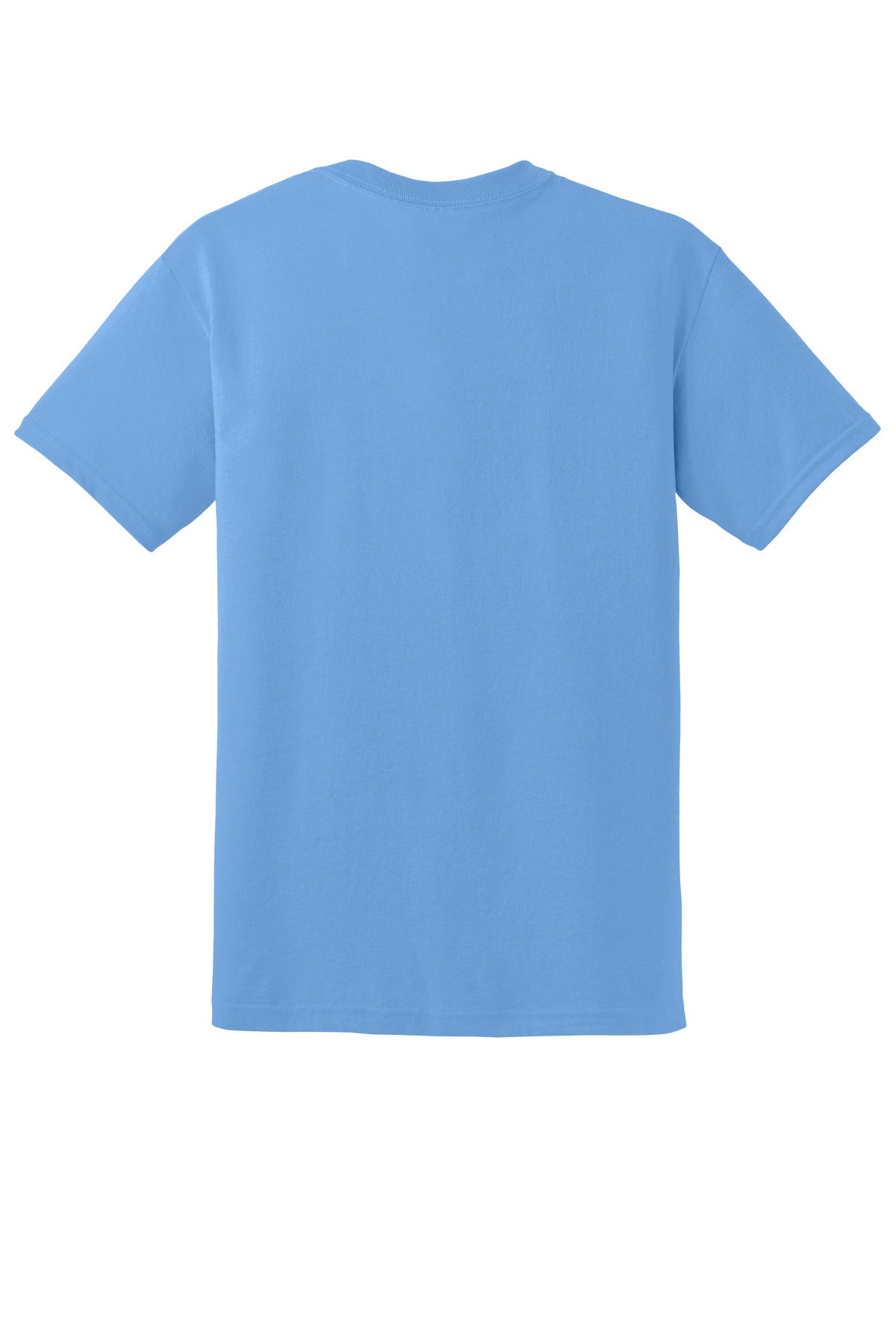 Rear View of CAROLINA BLUE Gildan DryBlend 50 Cotton/50 Poly T-Shirt. 8000 plain