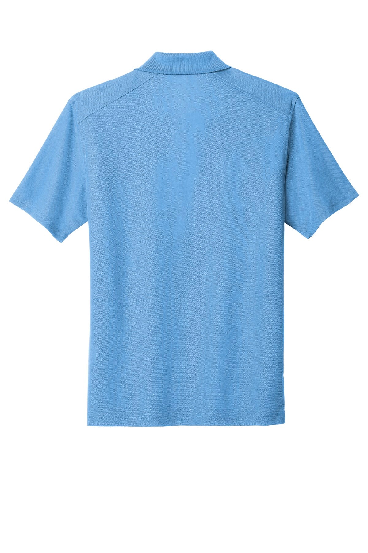 Rear View of Carolina Blue Port Authority EZPerformance Pique Polo. K600 plain