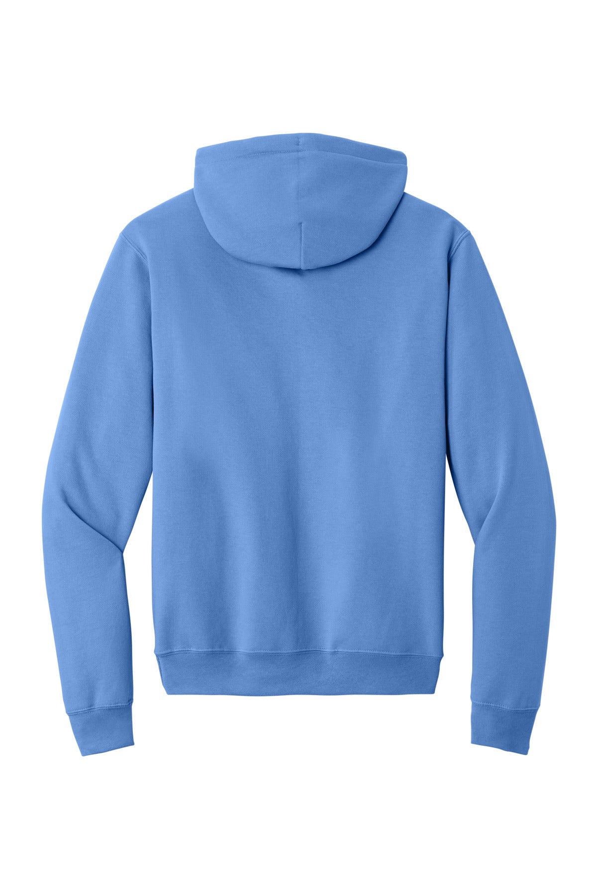 Rear View of Carolina Blue Port & Co Core Fleece Pullover Hooded Sweatshirt. PC78H plain