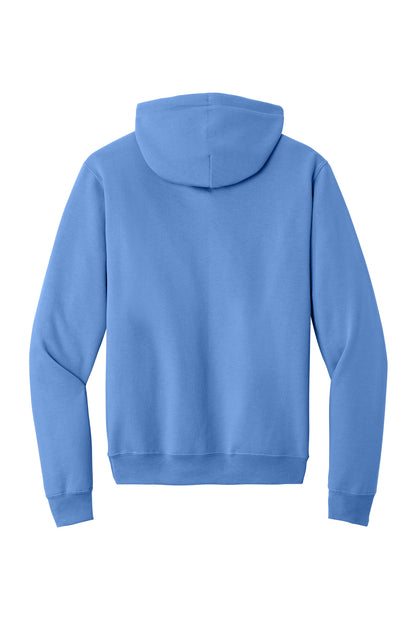 Rear View of Carolina Blue Port & Co Core Fleece Pullover Hooded Sweatshirt. PC78H plain