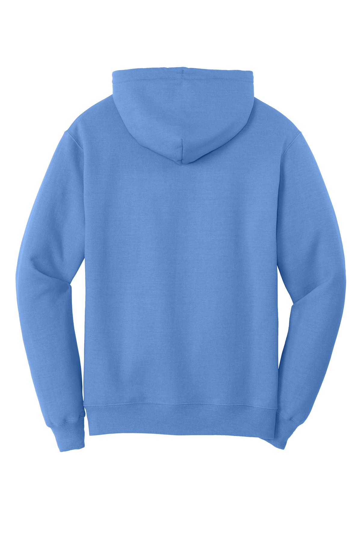 Rear View of Carolina Blue Port & Co Core Fleece Pullover Hooded Sweatshirt. PC78H