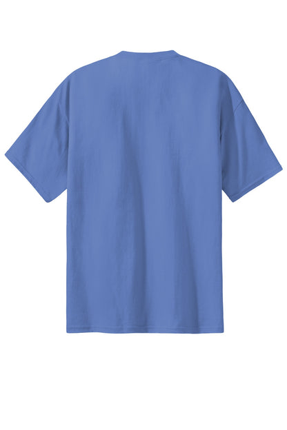 Rear View of Carolina Blue Port & Co Essential Tee. PC61 plain
