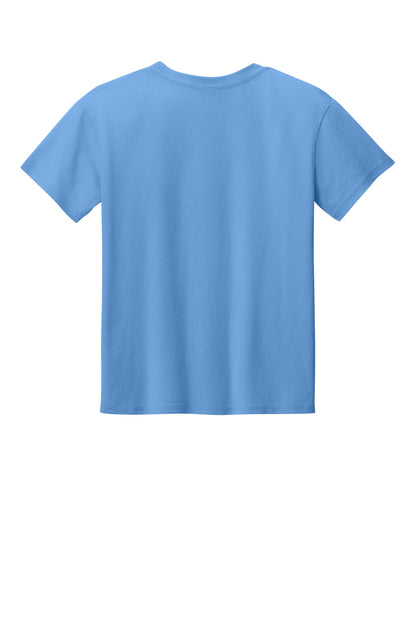 Rear View of CarolinaBl Gildan Youth Light Cotton Tee 3000B plain