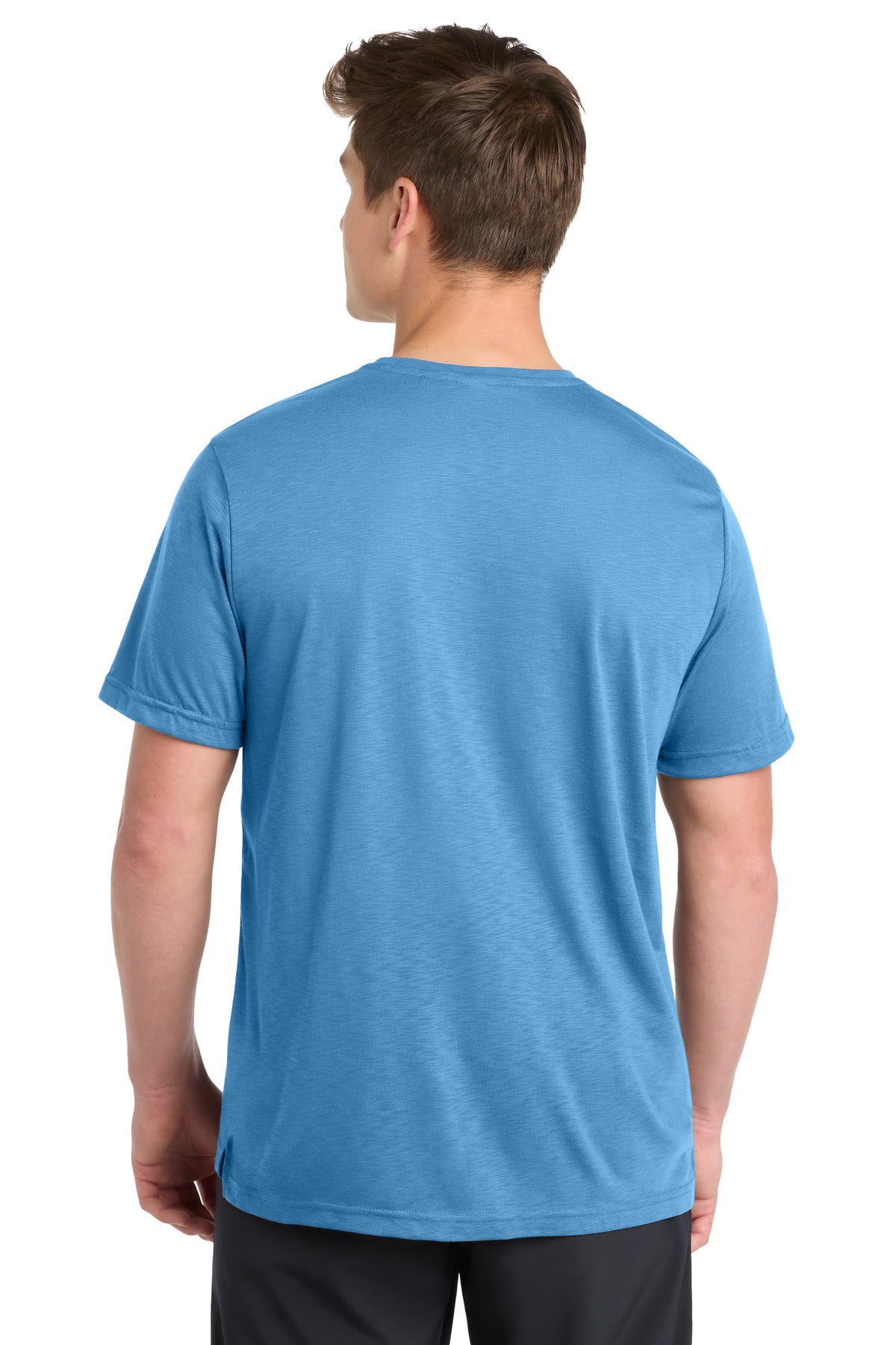 Rear View of CarolinaBl Sport-Tek PosiCharge Strive Tee. ST430 plain
