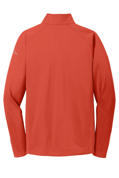 Rear View of Cayenne Eddie Bauer 1/2-Zip Performance Fleece. EB234 plain