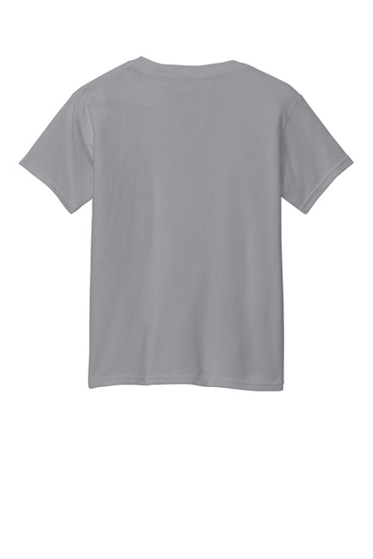 Rear View of Cement Gildan Youth Softstyle CVC Tee 64000BCVC plain